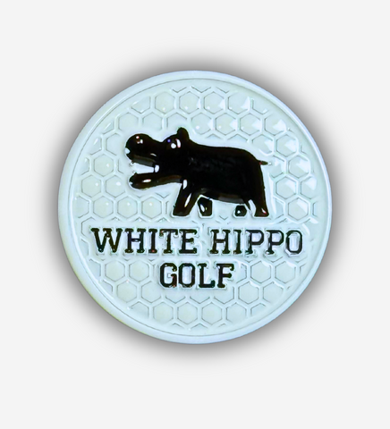 White  Hippo Ball Marker